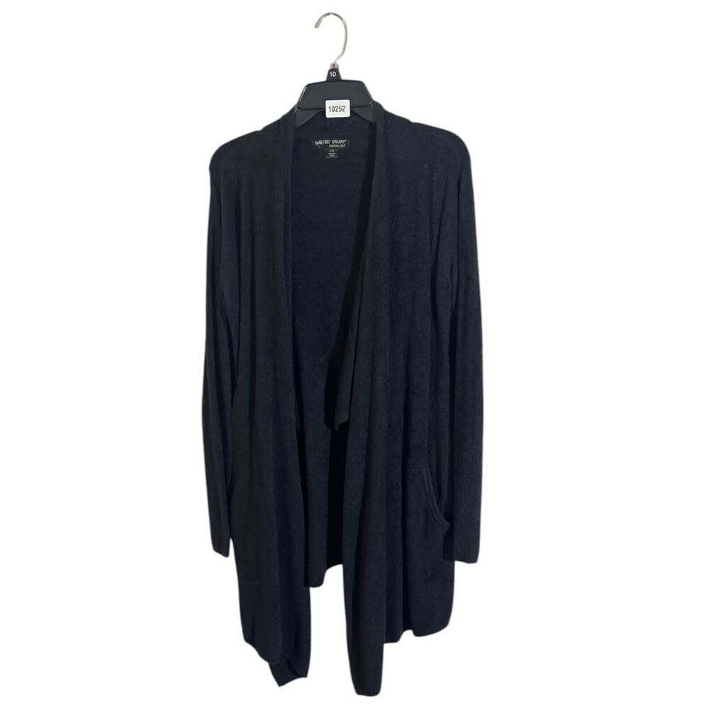 Barefoot Dreams Women’s Black Open-Front Lightweight Cardigan Sweater